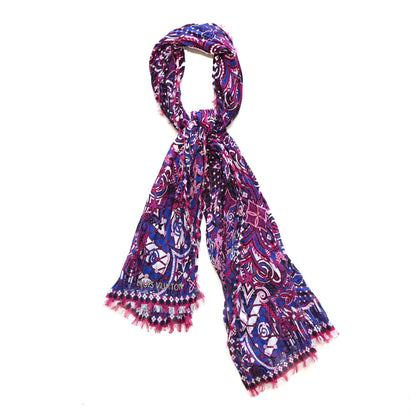 Louis Vuitton Cotton Etole Stole Blue Nuit 1 of 9