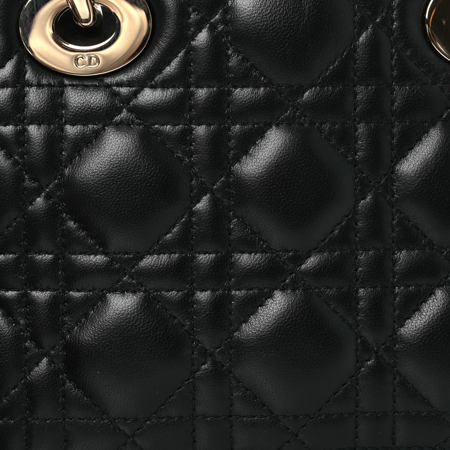 Christian Dior Lambskin Cannage Mini Lady Dior Black 9 of 11