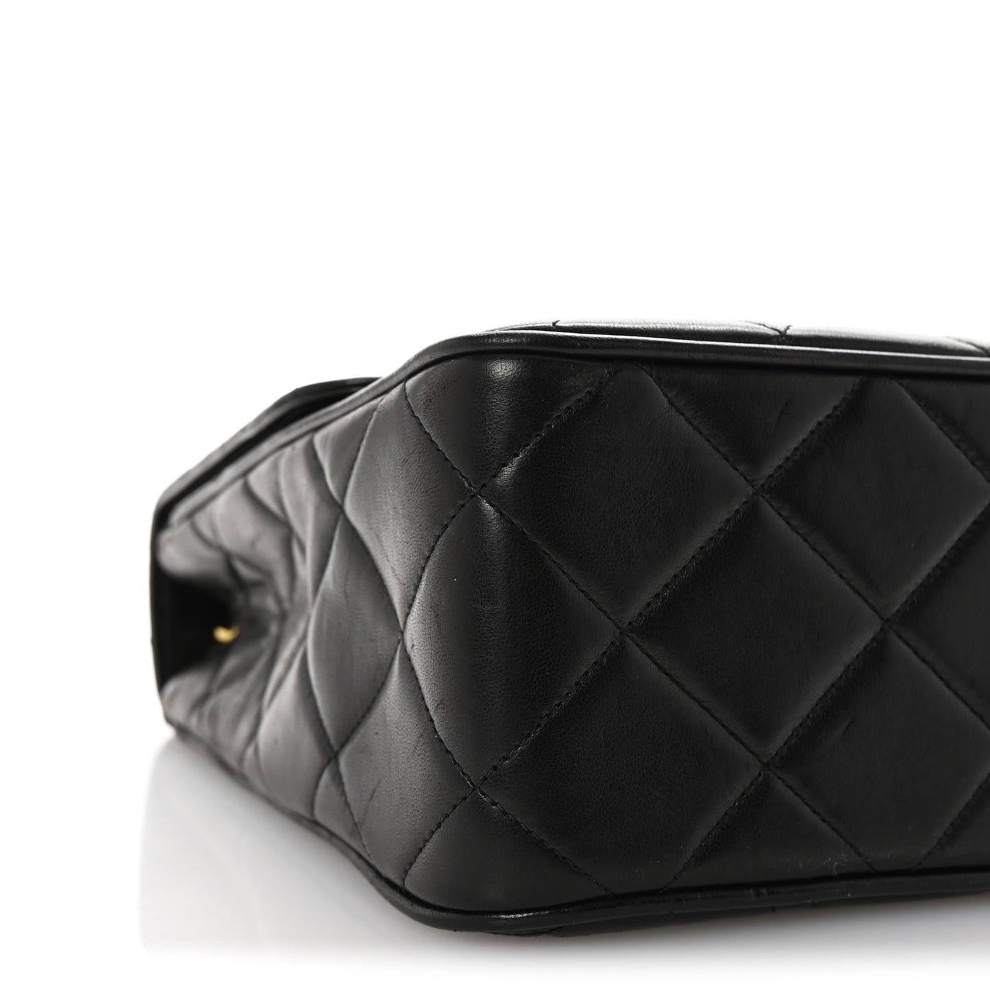 Lambskin Quilted Medium Square Flap Bag Black