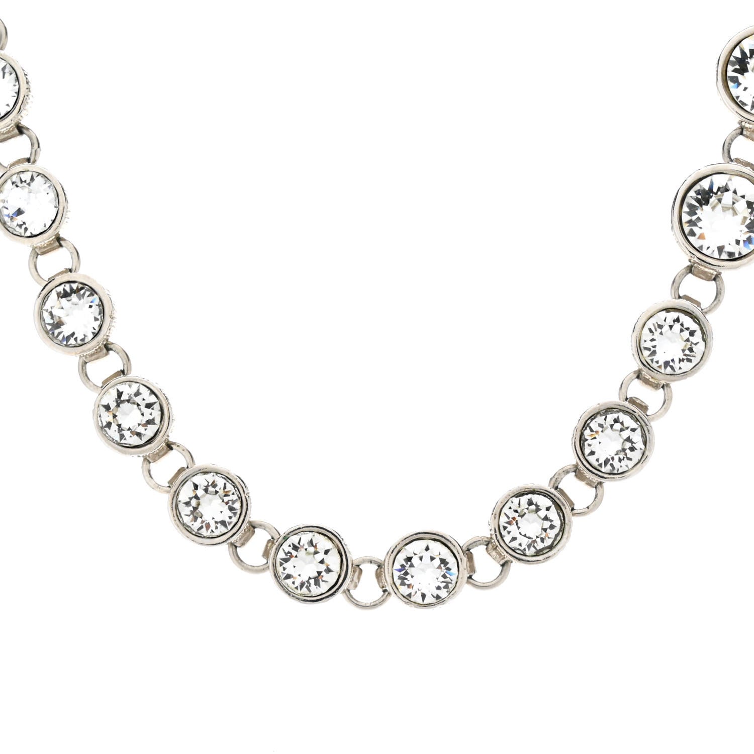 Chanel Pearl Crystal CC Choker Necklace Silver Pearly White 4 of 7