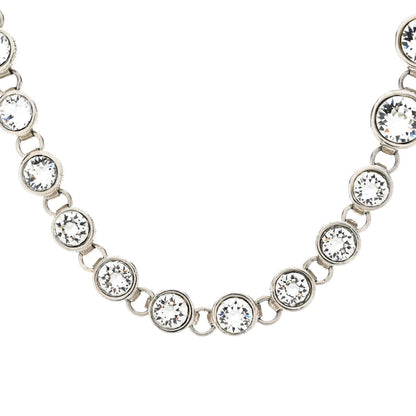 Chanel Pearl Crystal CC Choker Necklace Silver Pearly White 4 of 7