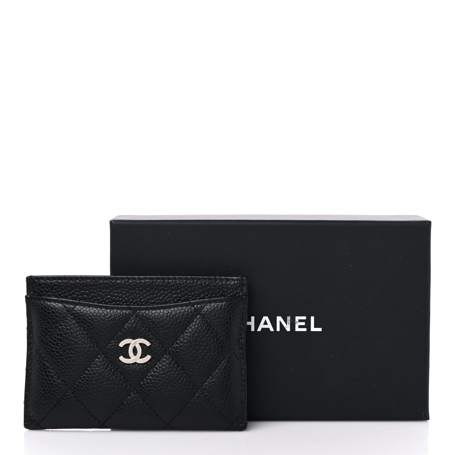 Caviar Quilted Card Holder Black
