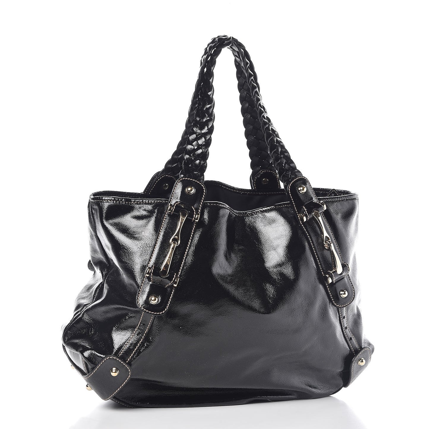 Patent Medium Pelham Shoulder Bag Black