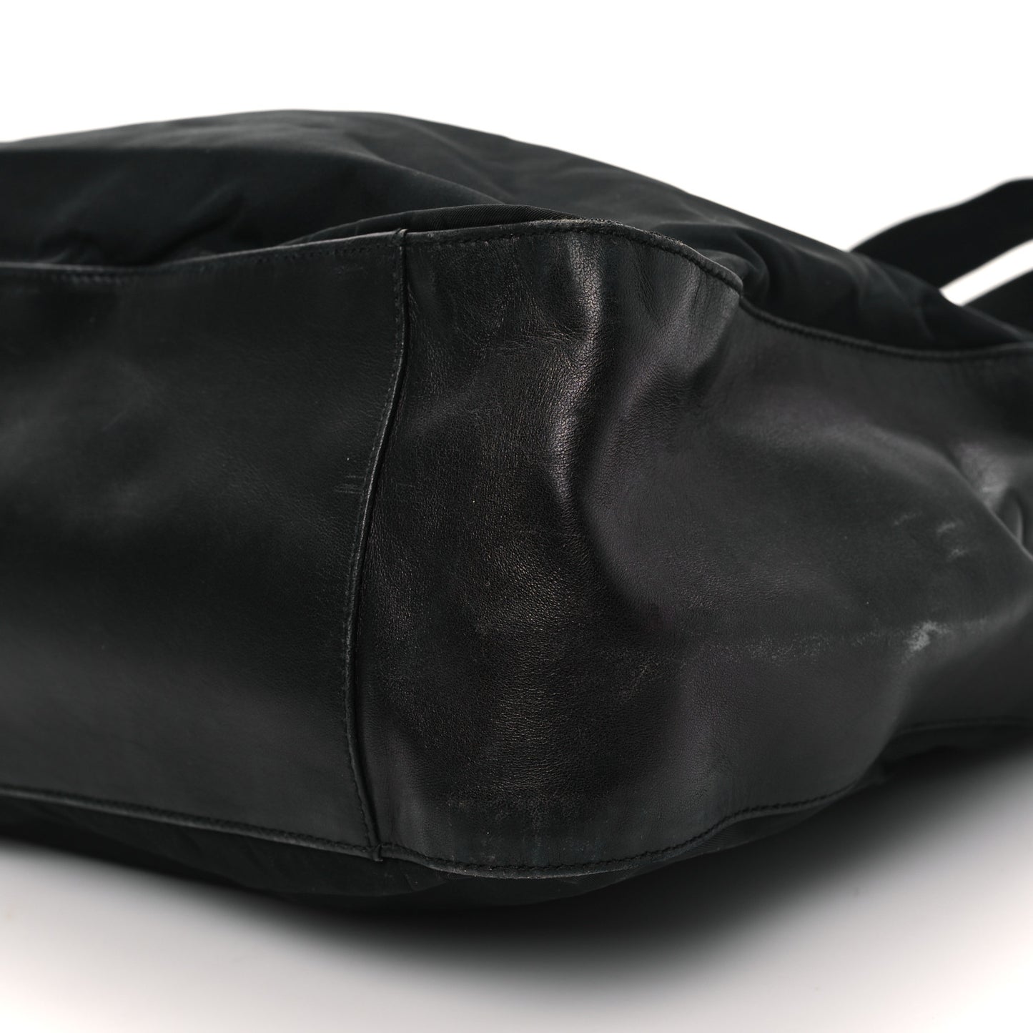 Nylon Calfskin Tote Black