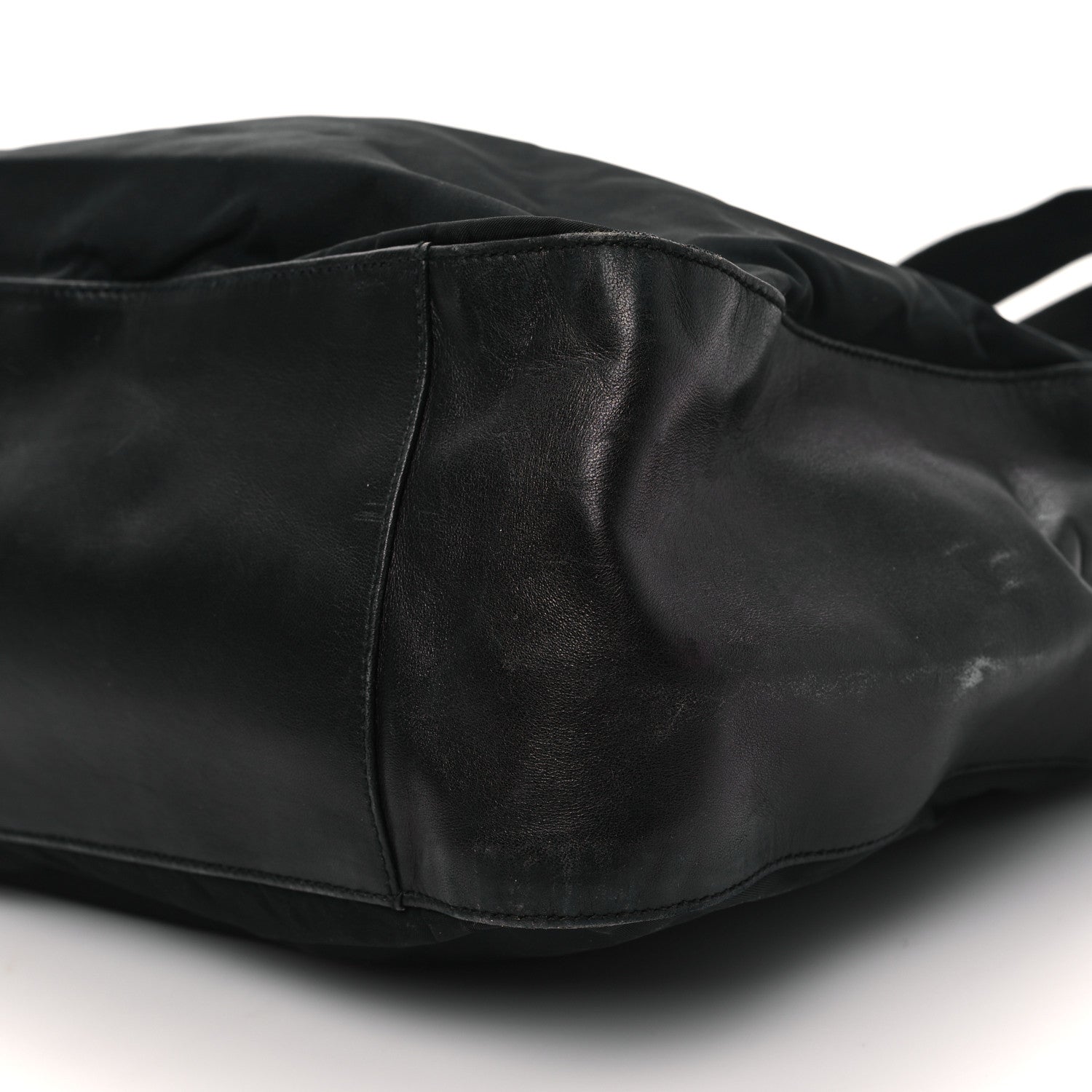 Prada Nylon Calfskin Tote Black 9 of 11