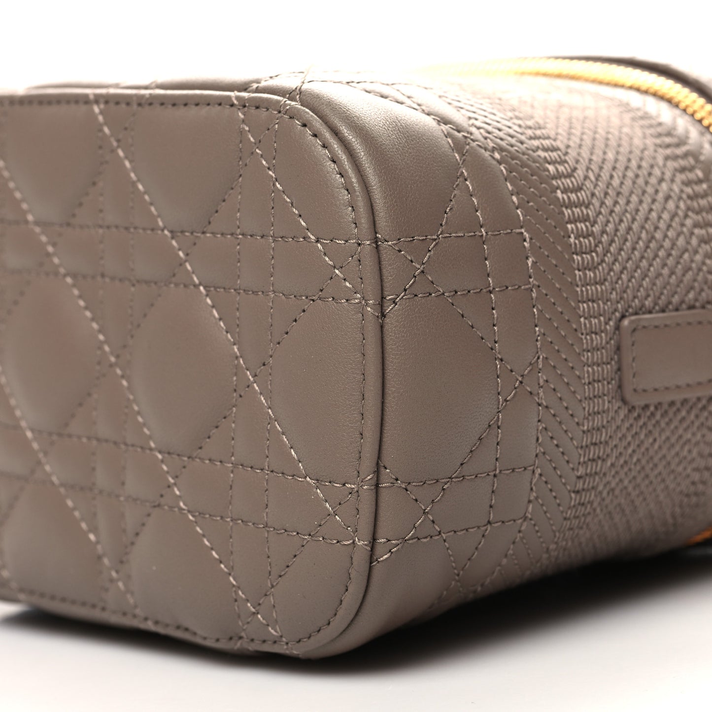 Lambskin Cannage Small Diortravel Vanity Case Warm Taupe