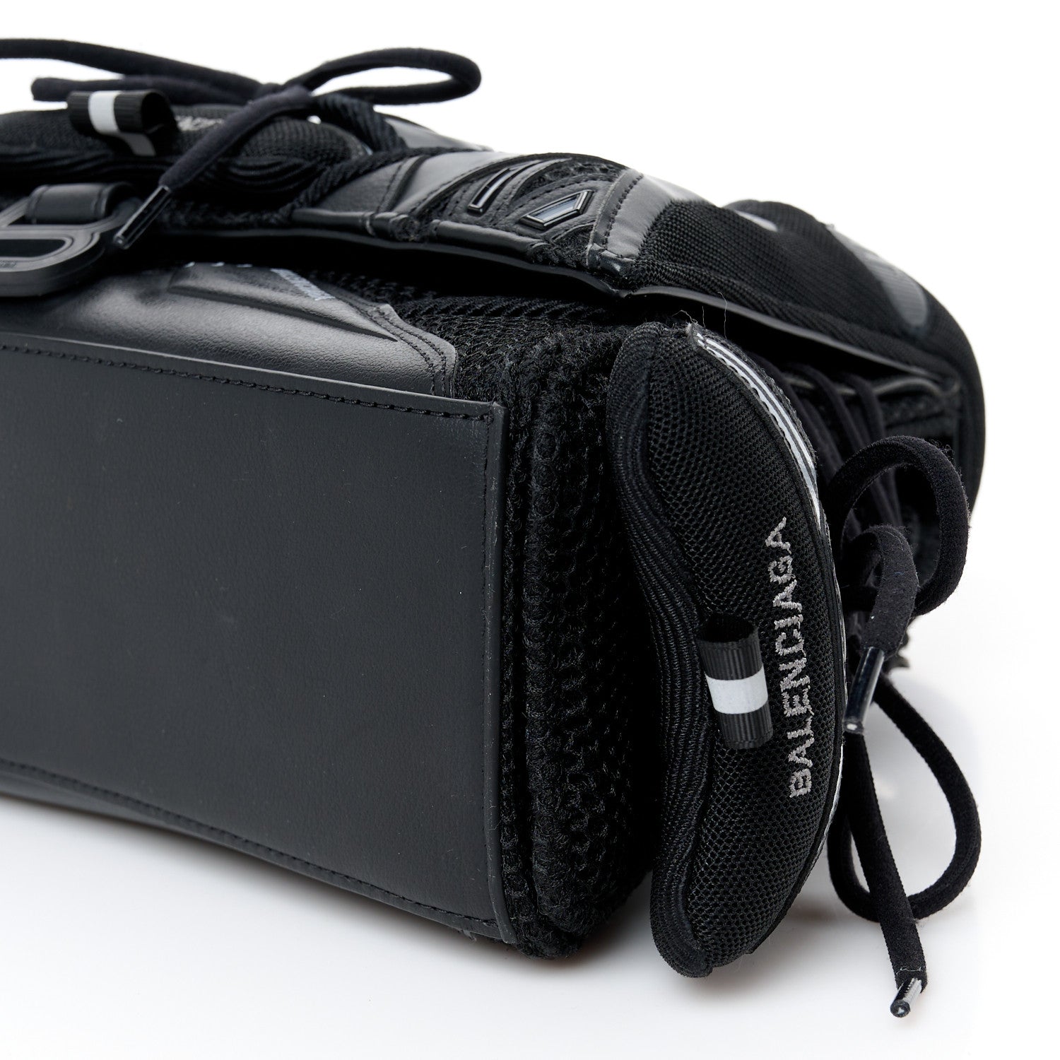 Balenciaga Faux Calfskin Fabric Medium Sneakerhead Top Handle Bag Black 10 of 10