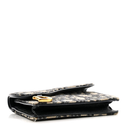 Christian Dior Oblique Saddle Card Holder Blue 4 of 11