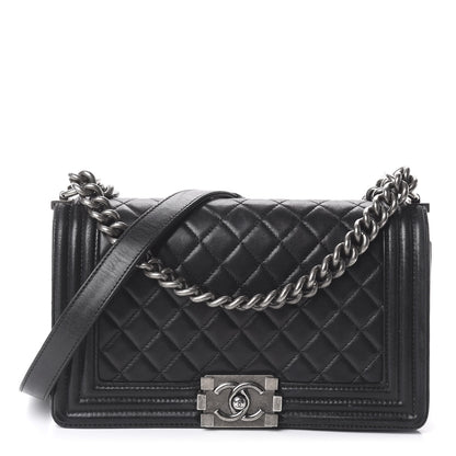 Chanel Lambskin Quilted Medium Boy Flap Black 1 of 9