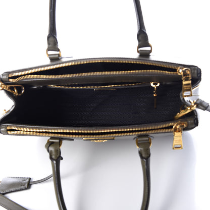 Prada Saffiano Small Galleria Double Zip Tote Militare 7 of 15