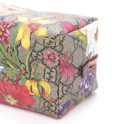 Gucci Soft GG Supreme Monogram Flora Calfskin Medium Ophidia Cosmetic Case Beige Ebony Multicolor Rosso 9 of 12