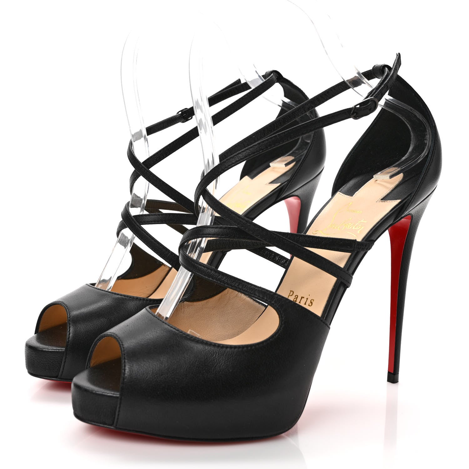 Christian Louboutin Nappa Holly Alta 120 Pumps 38 Black 3 of 8