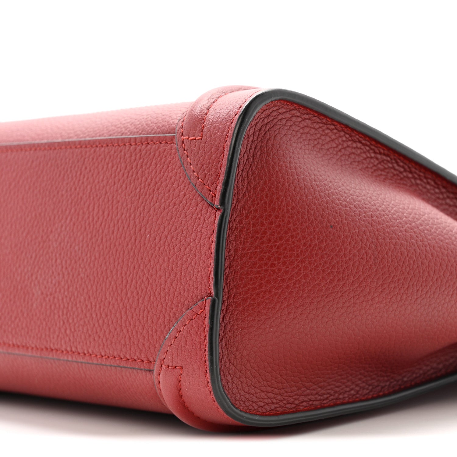 Celine Drummed Calfskin Nano Luggage Merlot 10 of 12