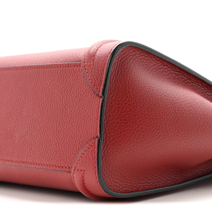 Celine Drummed Calfskin Nano Luggage Merlot 10 of 12