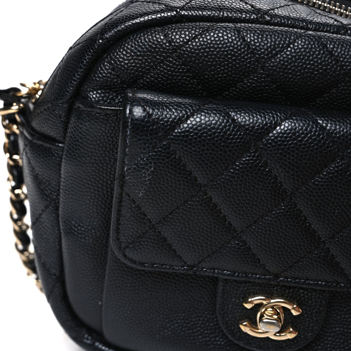 Caviar Quilted CC Day Camera Case Black