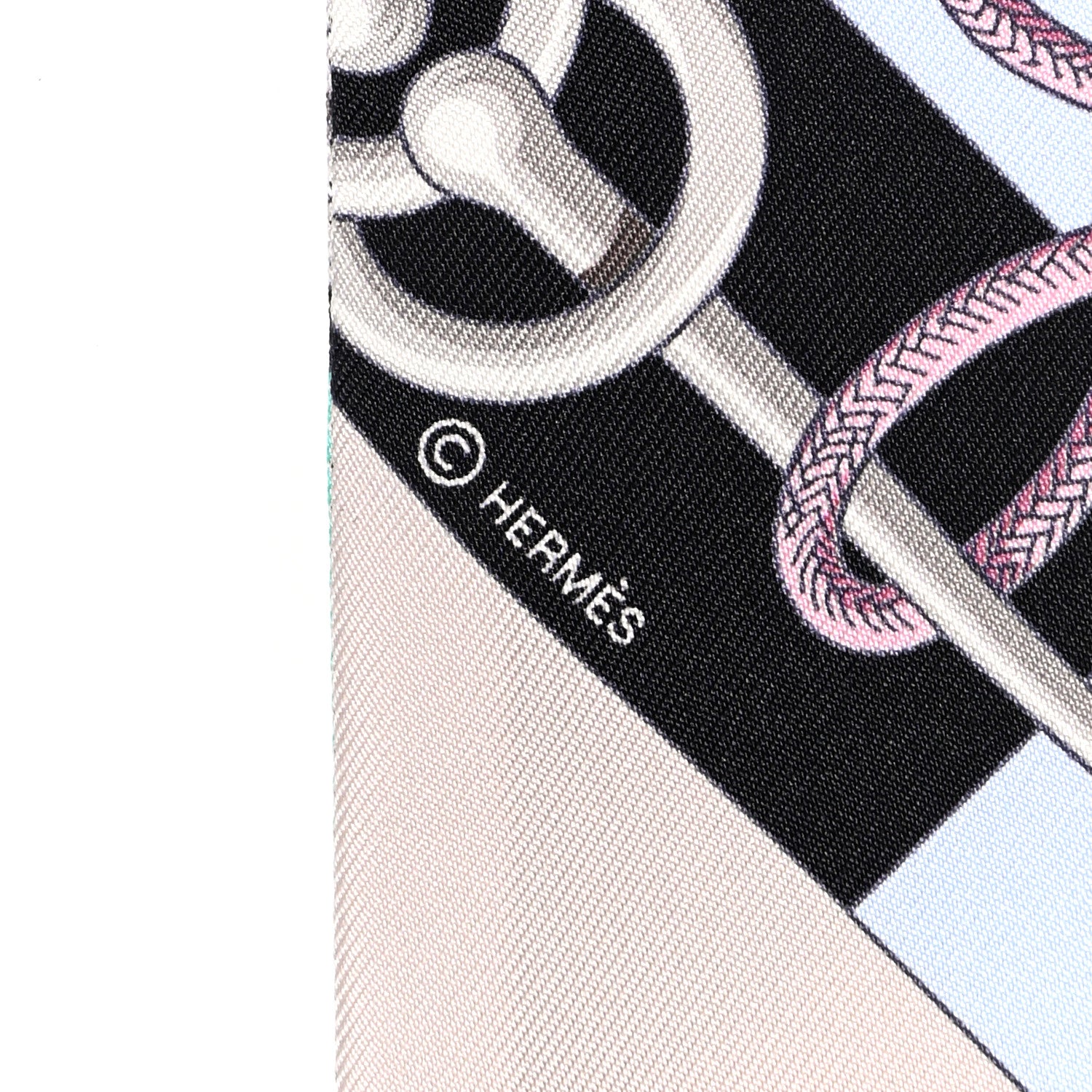 Hermes Silk Cliquetis Twilly Black Rose Menthol 3 of 7
