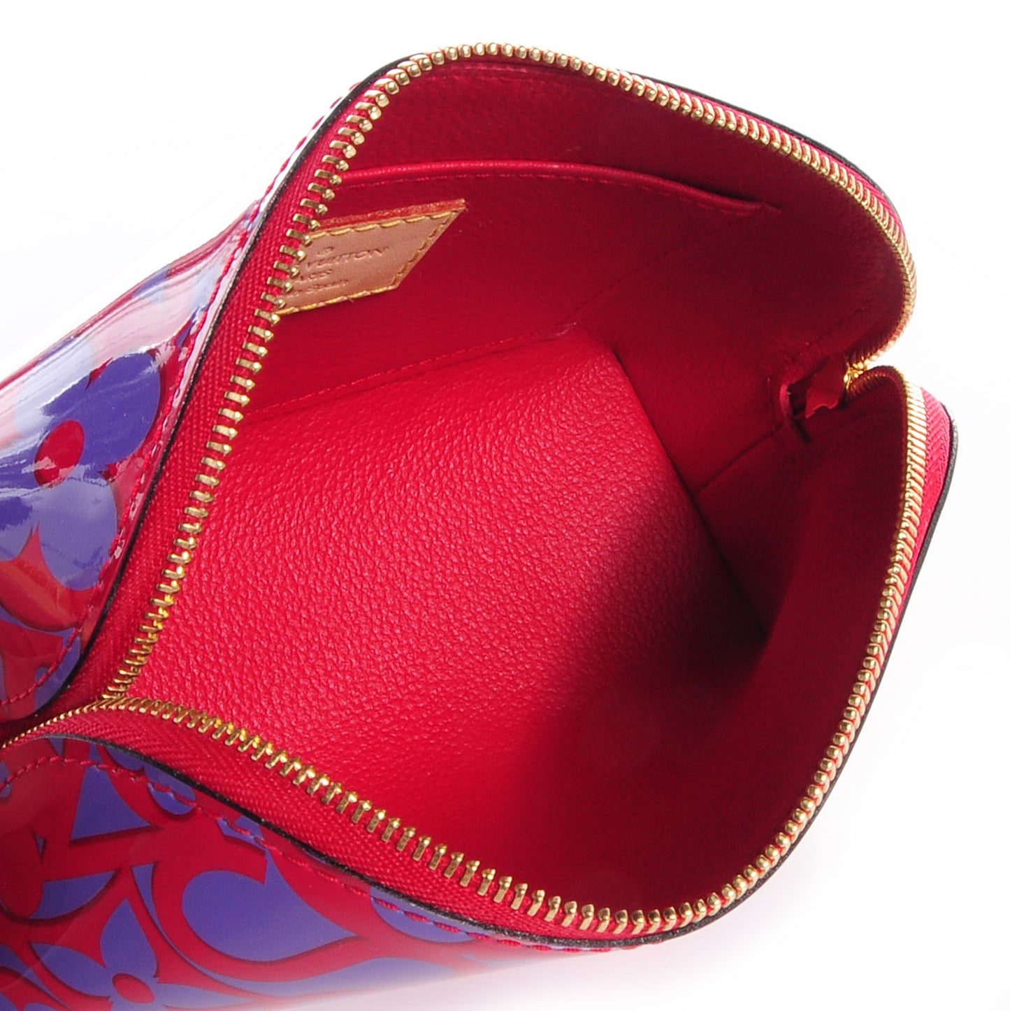 Patent Sweet Monogram Cosmetic Pouch Rose Indien