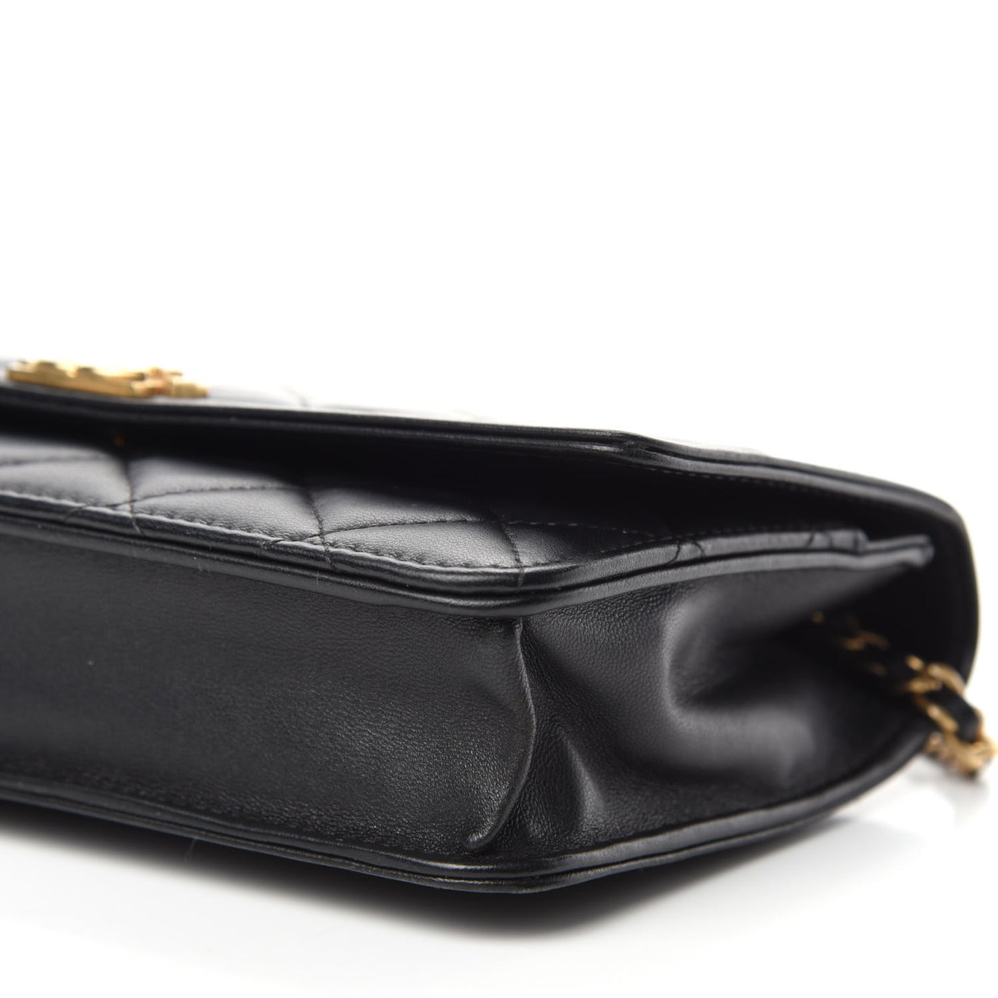 Lambskin Quilted Boy Wallet On Chain WOC Black