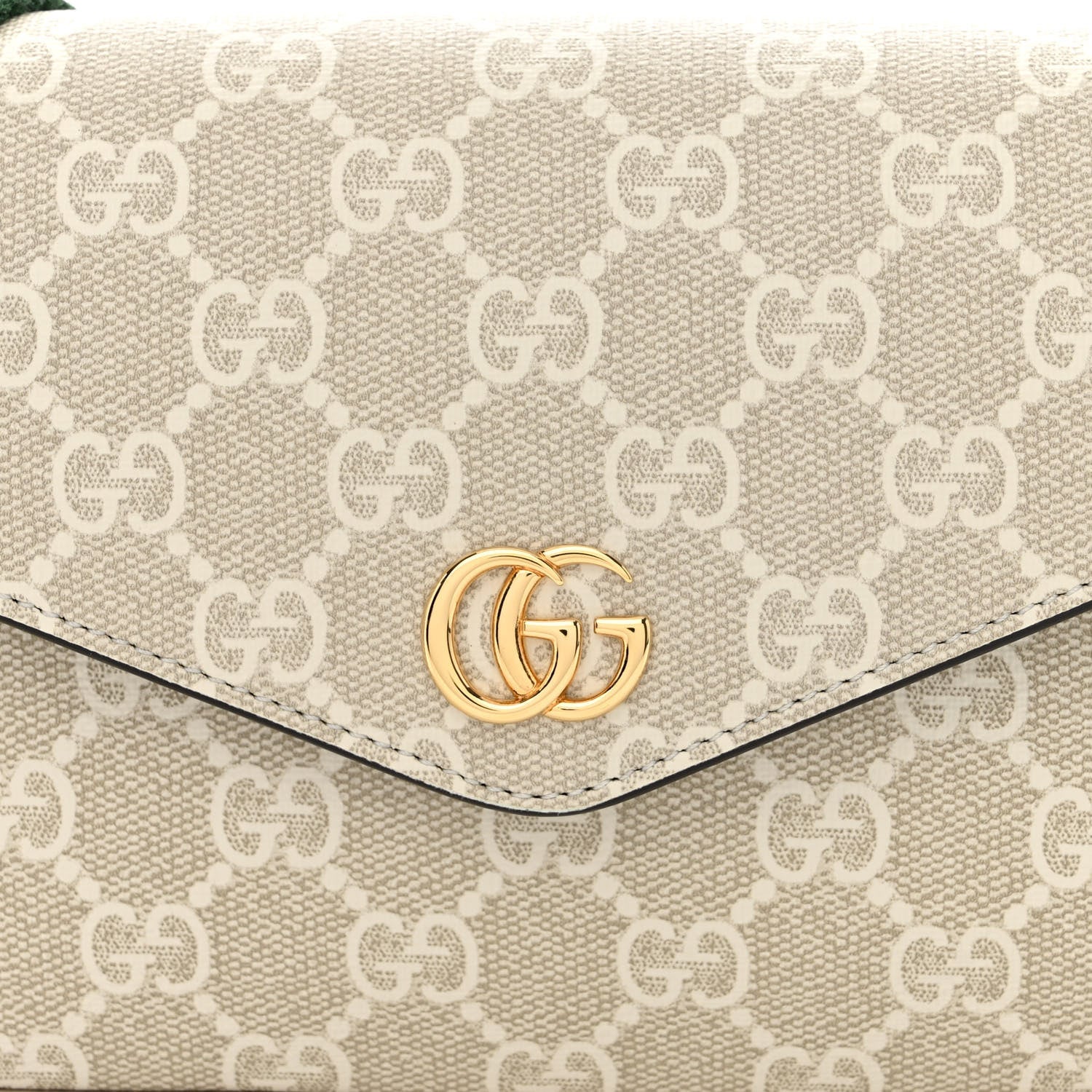 Gucci GG Supreme Monogram Textured Dollar Calfskin Web Mini Ophidia Envelope Shoulder Bag Beige Mystic White Oatmeal 8 of 11