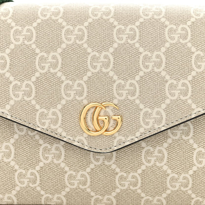Gucci GG Supreme Monogram Textured Dollar Calfskin Web Mini Ophidia Envelope Shoulder Bag Beige Mystic White Oatmeal 8 of 11