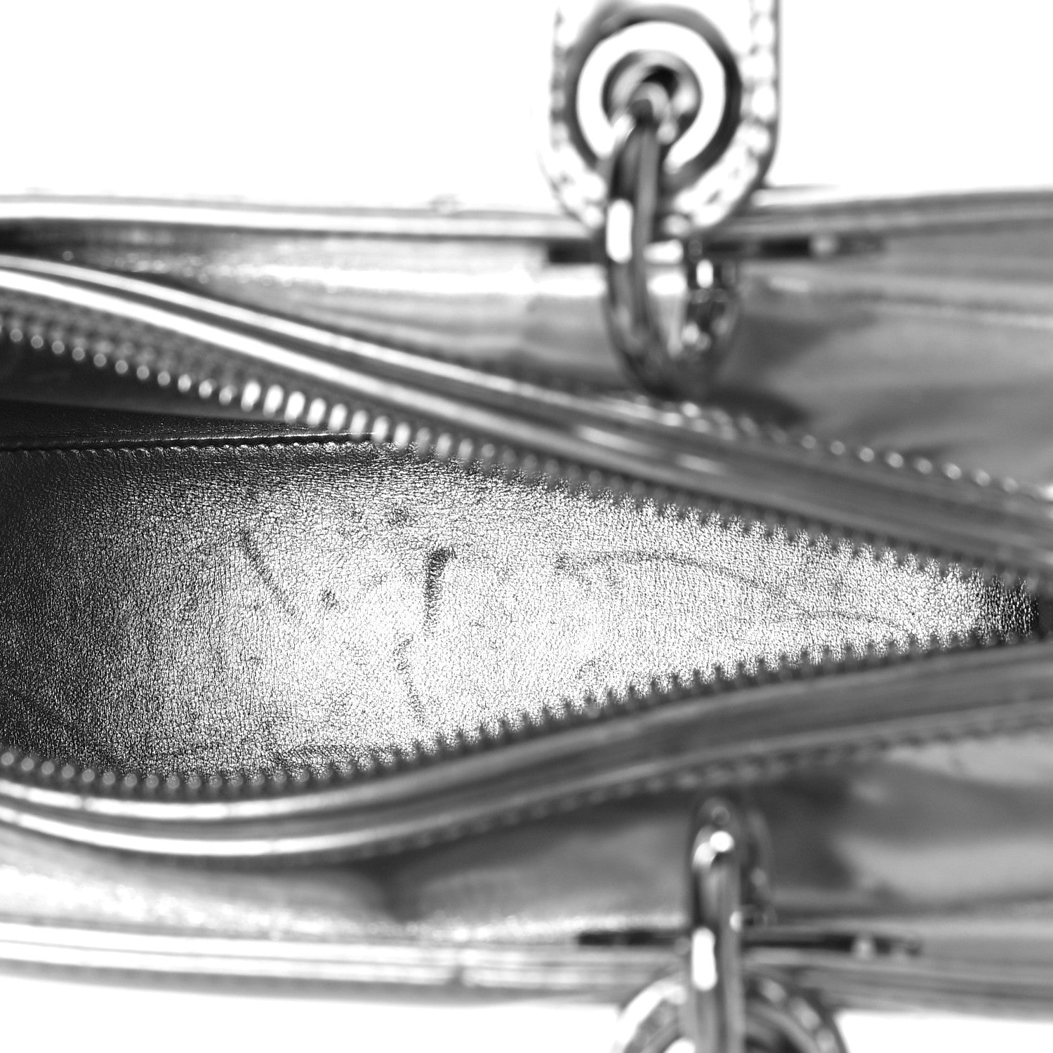 Christian Dior Metallic Patent Calfskin Medium Lady Dior Silver 5 of 12