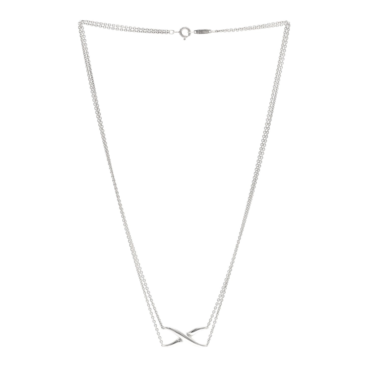 Sterling Silver Paloma Picasso Double Chain X Pendant Necklace