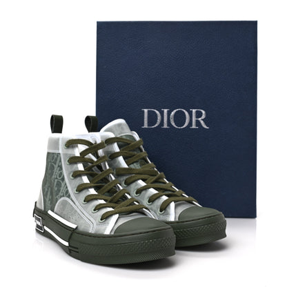 Christian Dior Technical Canvas Oblique Mens B23 High Top Sneakers 42 Olive 7 of 7