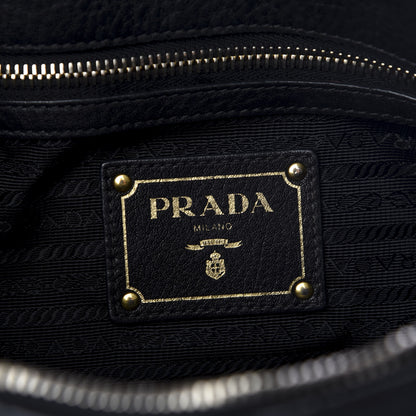 Prada Vitello Daino Shoulder Bag Black 7 of 8