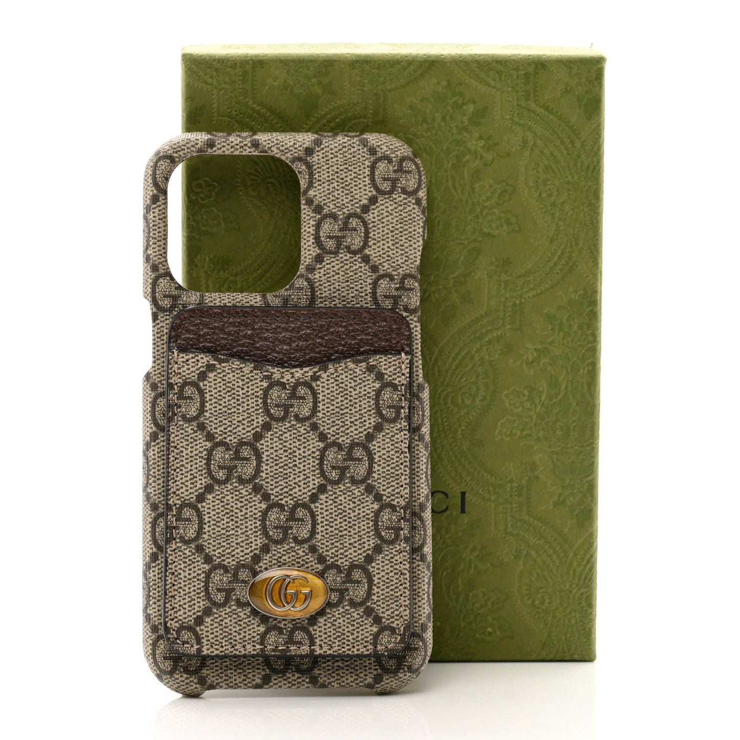 Gucci GG Supreme Monogram Ophidia iPhone 13 Pro Phone Case Beige