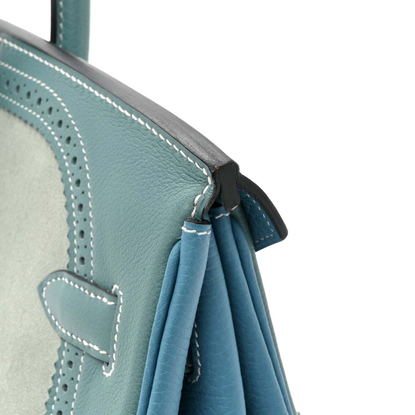 Veau Doblis Taurillon Clemence Evergrain Ghillies Birkin 35 Turquoise Ciel