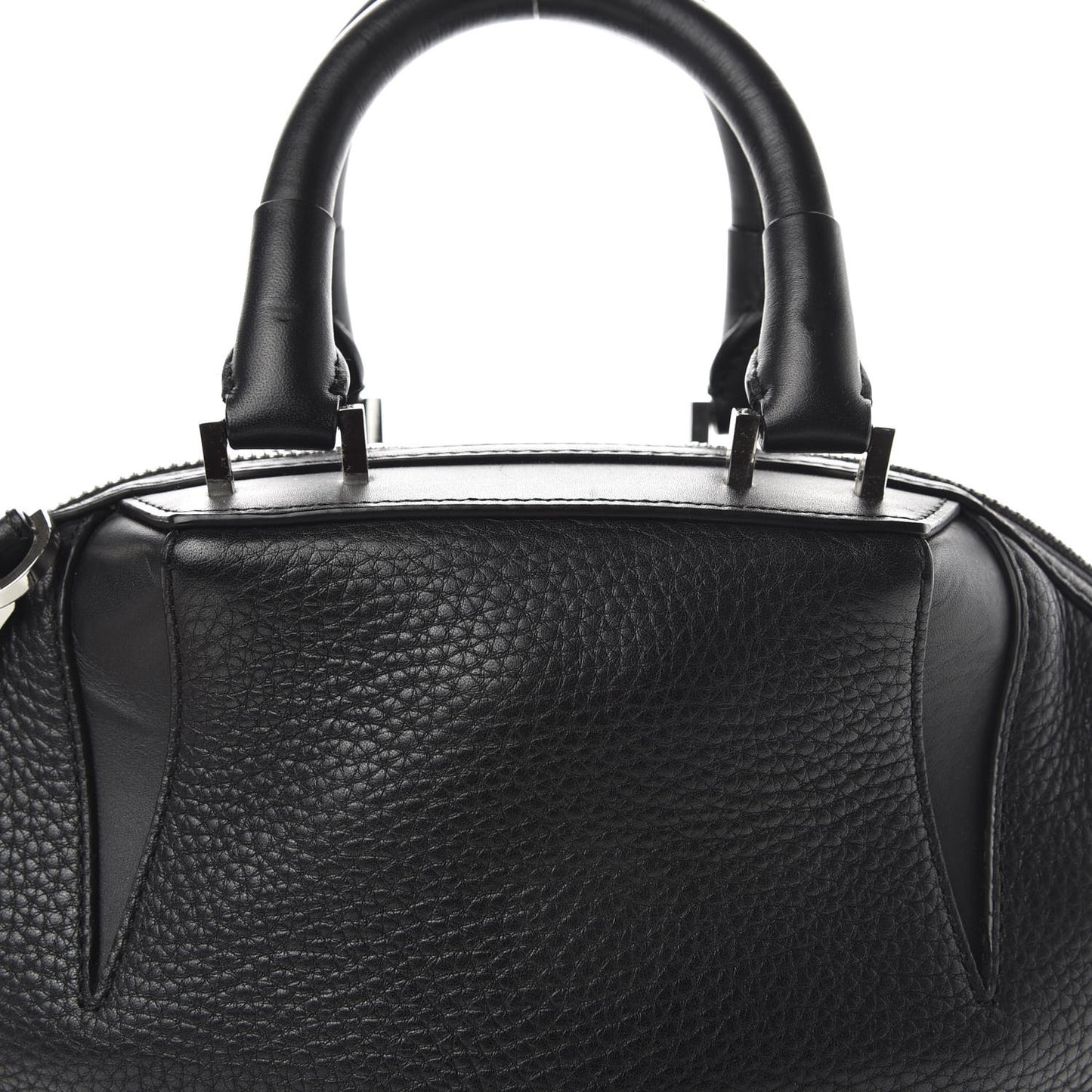 Pebbled Calfskin Mini Emile Black Silver Hardware