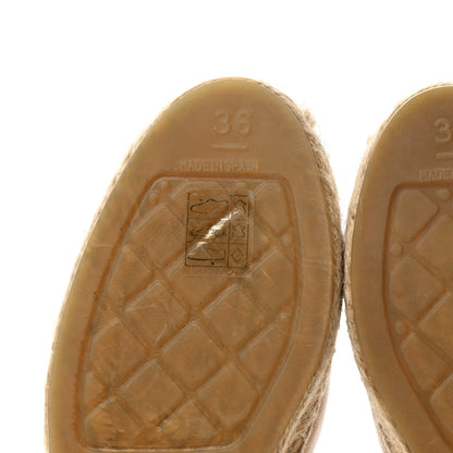 Chanel Lambskin CC Espadrilles 36 Beige Black 7 of 11