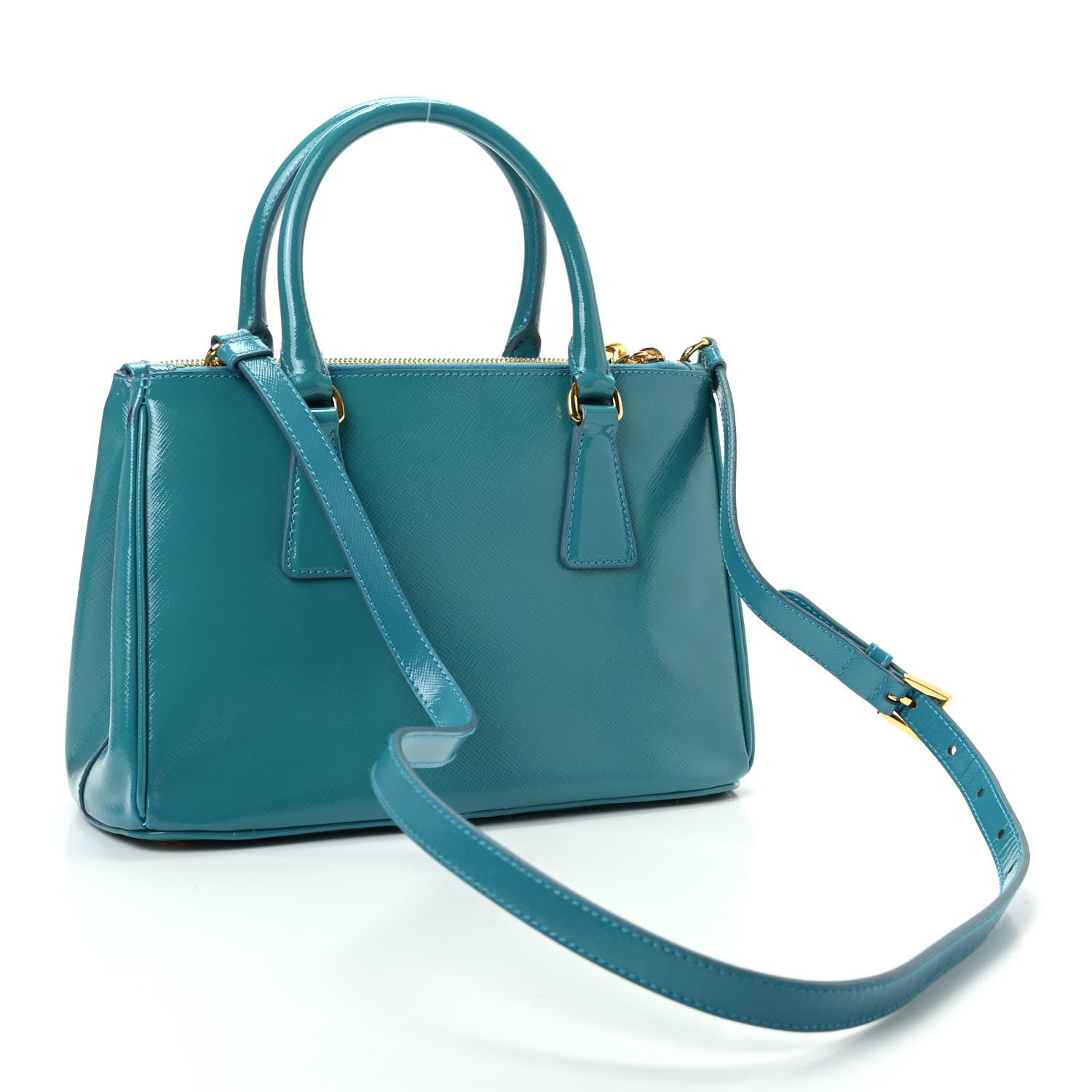 Prada Saffiano Vernice Mini Galleria Double Zip Tote Voyage 3 of 9