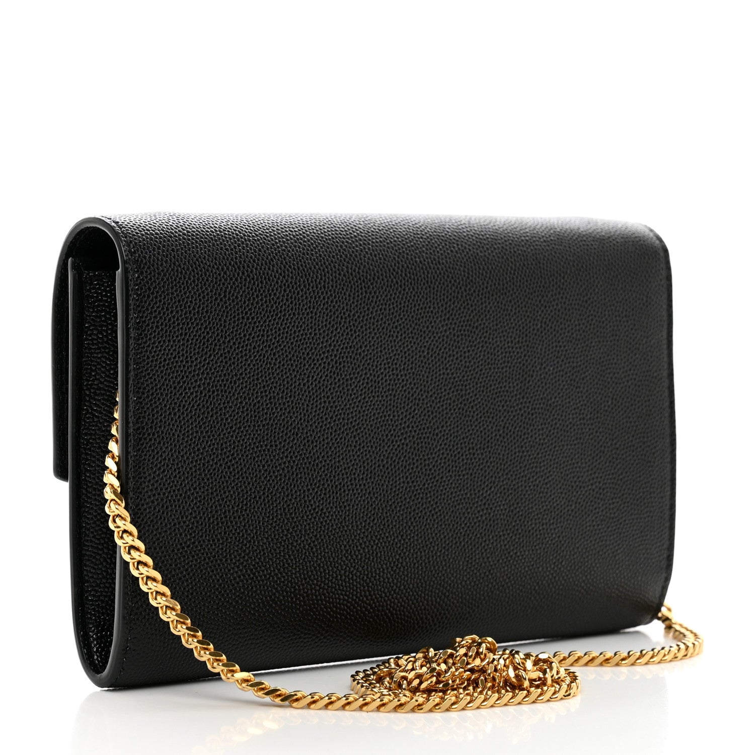 Saint Laurent Grain de Poudre Uptown Chain Wallet Black 4 of 11