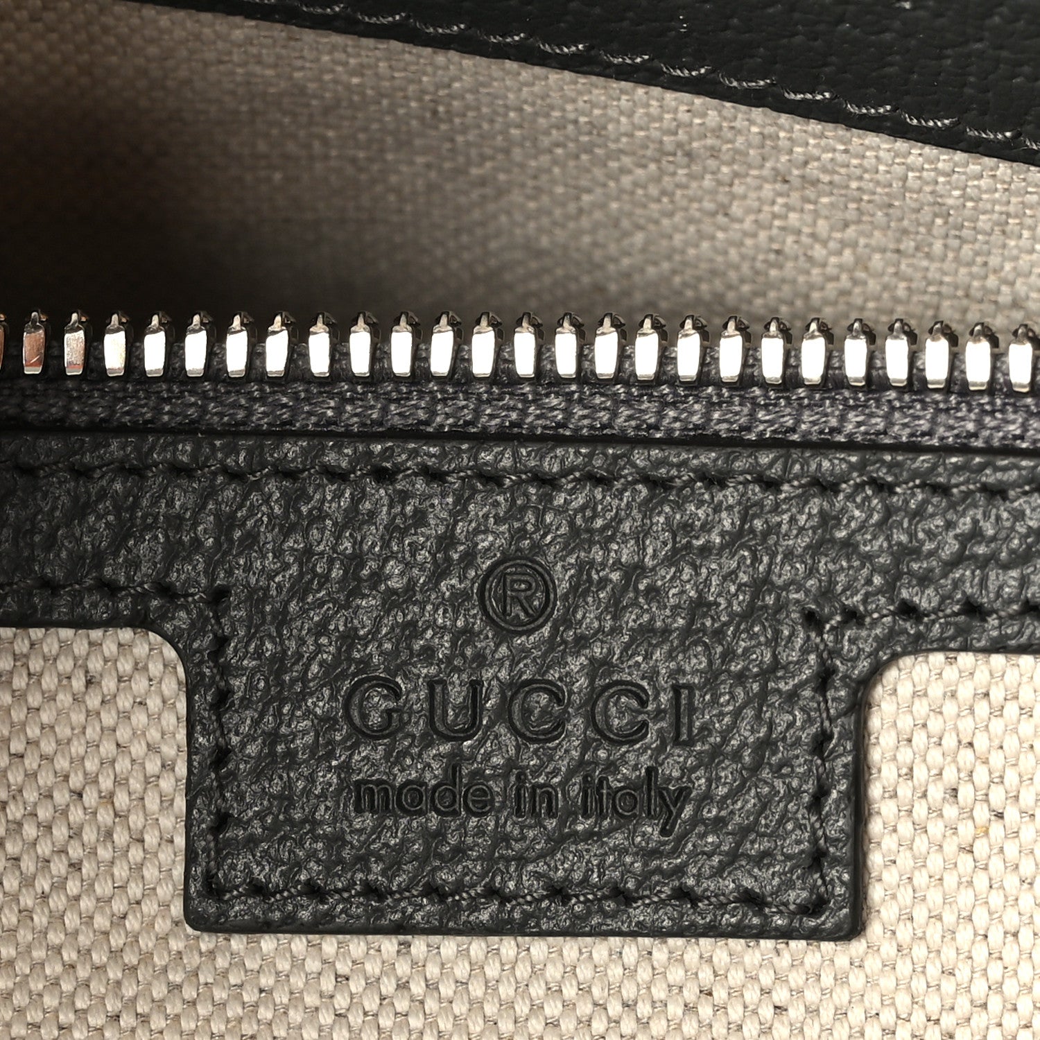 Gucci GG Supreme Monogram Textured Dollar Calfskin Medium Ophidia Tote Grey Black Graphite Grey 6 of 9