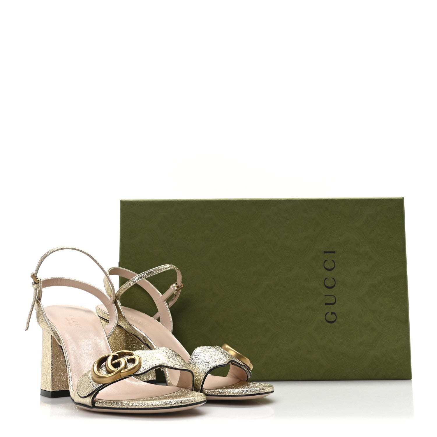 Gucci Galassia GG Marmont Ankle Wrap 75mm Sandals 37 Platino 9 of 9