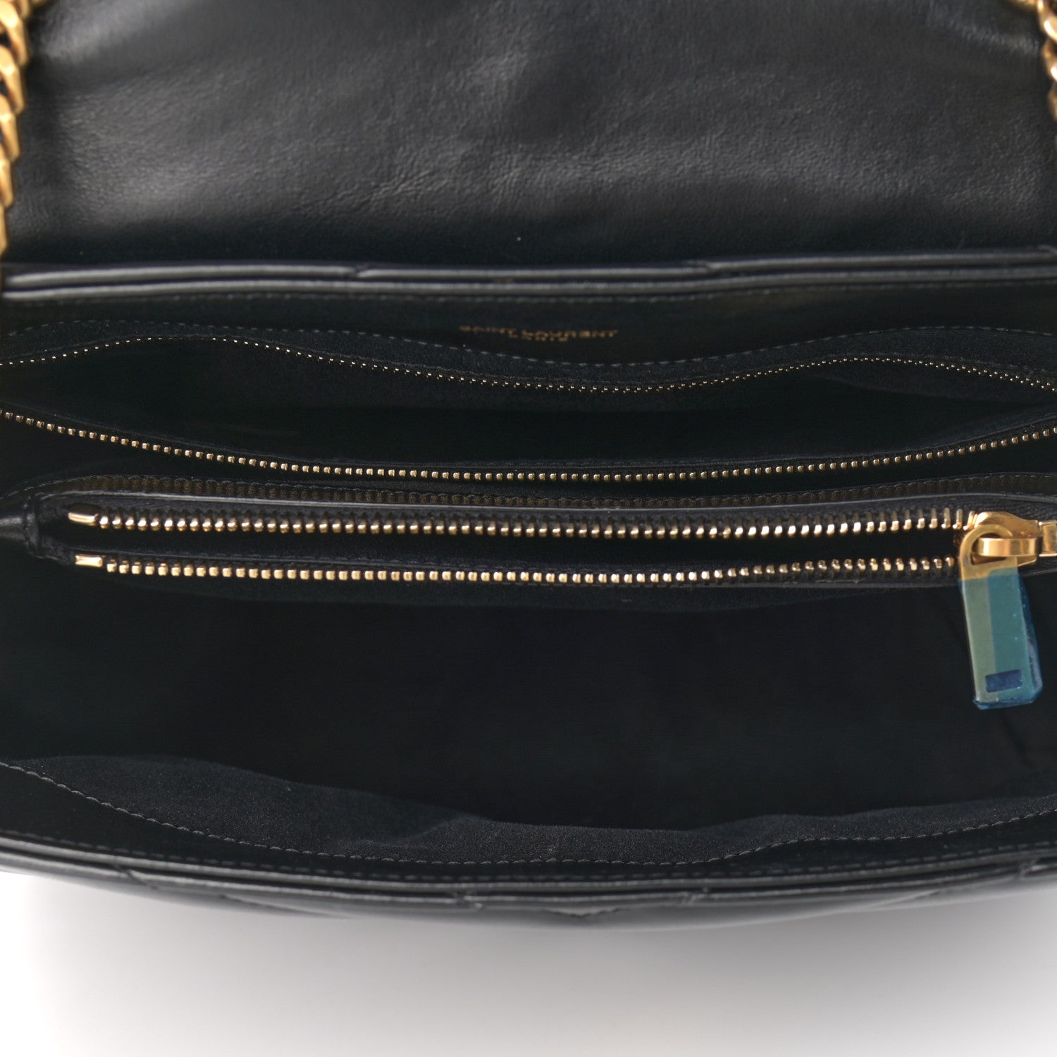 Saint Laurent Calfskin Y Quilted Monogram Medium Loulou Chain Satchel Black 5 of 9