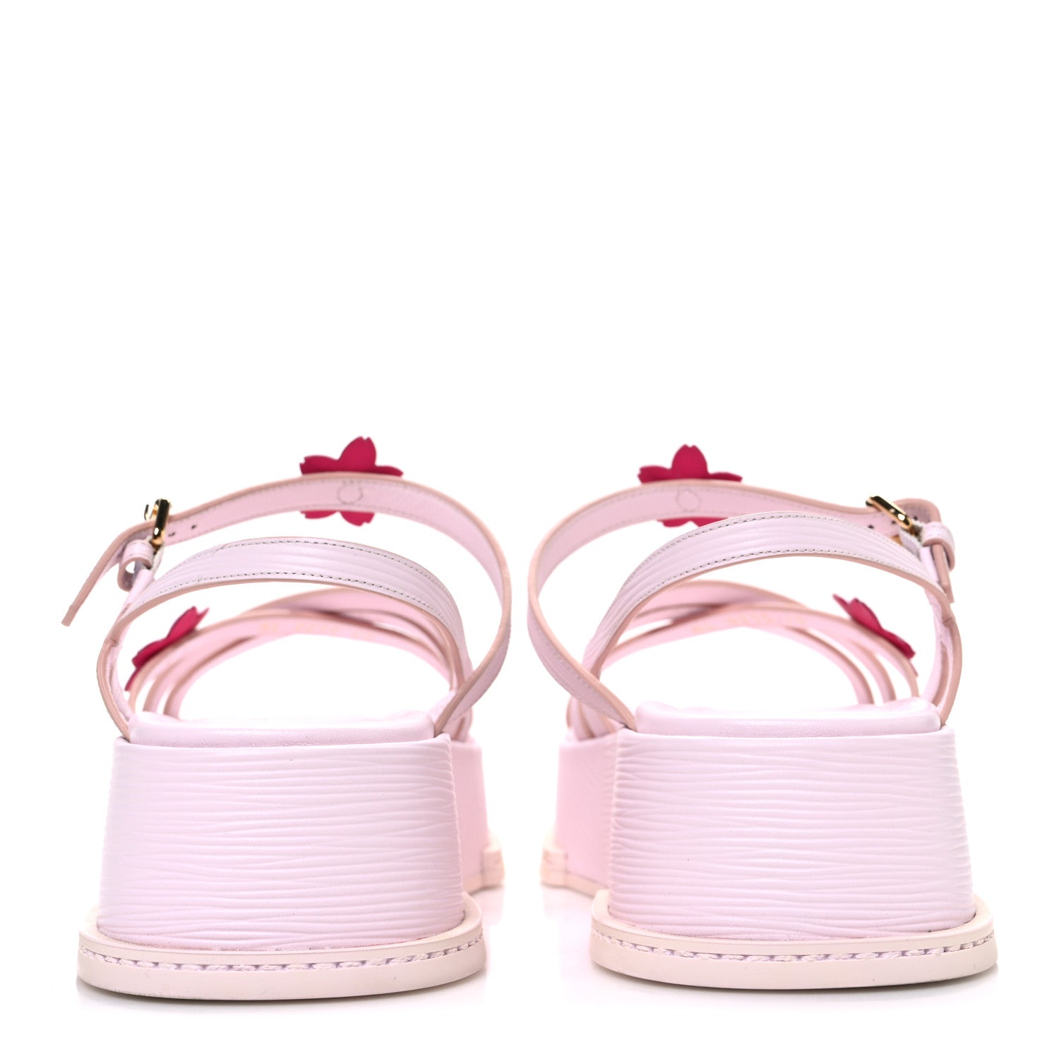 Louis Vuitton LV X TM Cherry Blossom Calfskin Maya Flatform Sandals 40 Light Pink 6 of 11