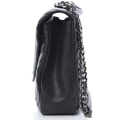 Saint Laurent Sheepskin Matelasse Chevron Monogram Large College Satchel Black 13 of 13