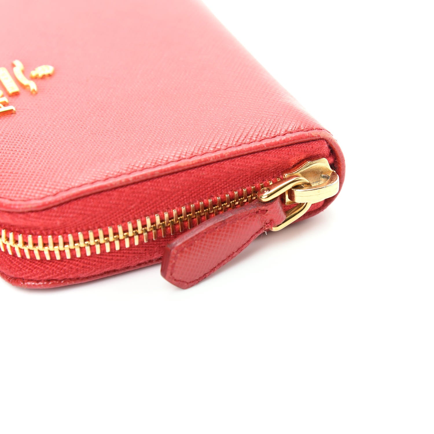Prada Saffiano Metal Zip Coin Purse Fuoco 12 of 12