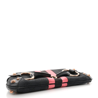 Gucci Monogram Horsebit Web Clutch Black 4 of 14