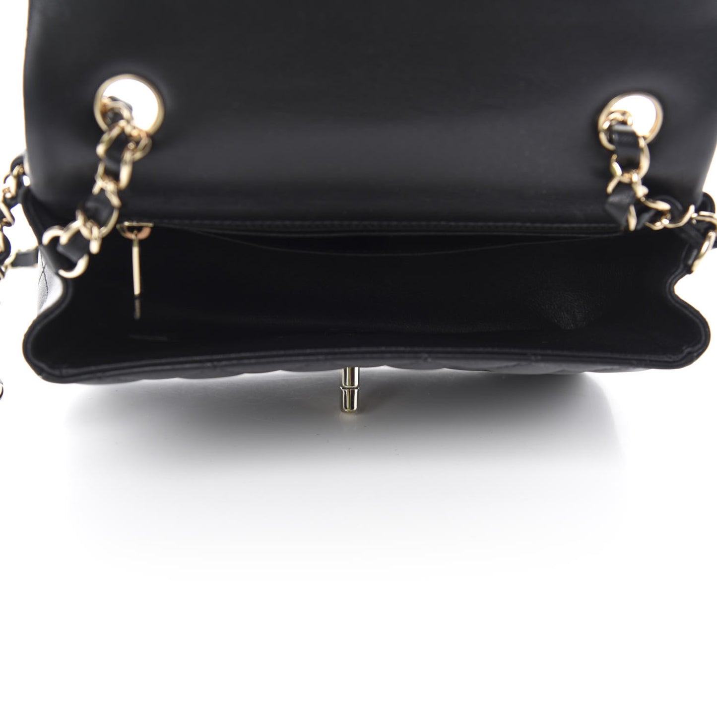 Lambskin Quilted Mini Rectangular Flap Black