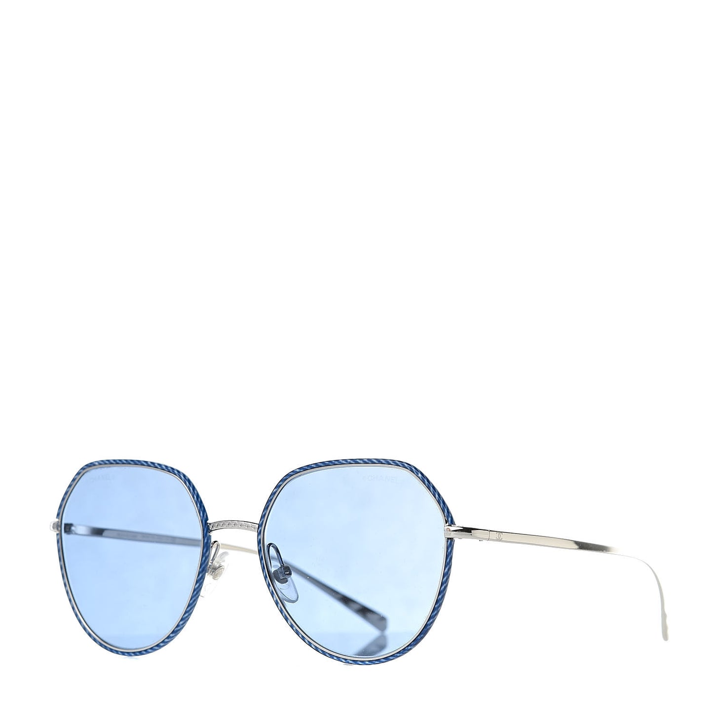 Round Sunglasses 4251-J Silver Blue