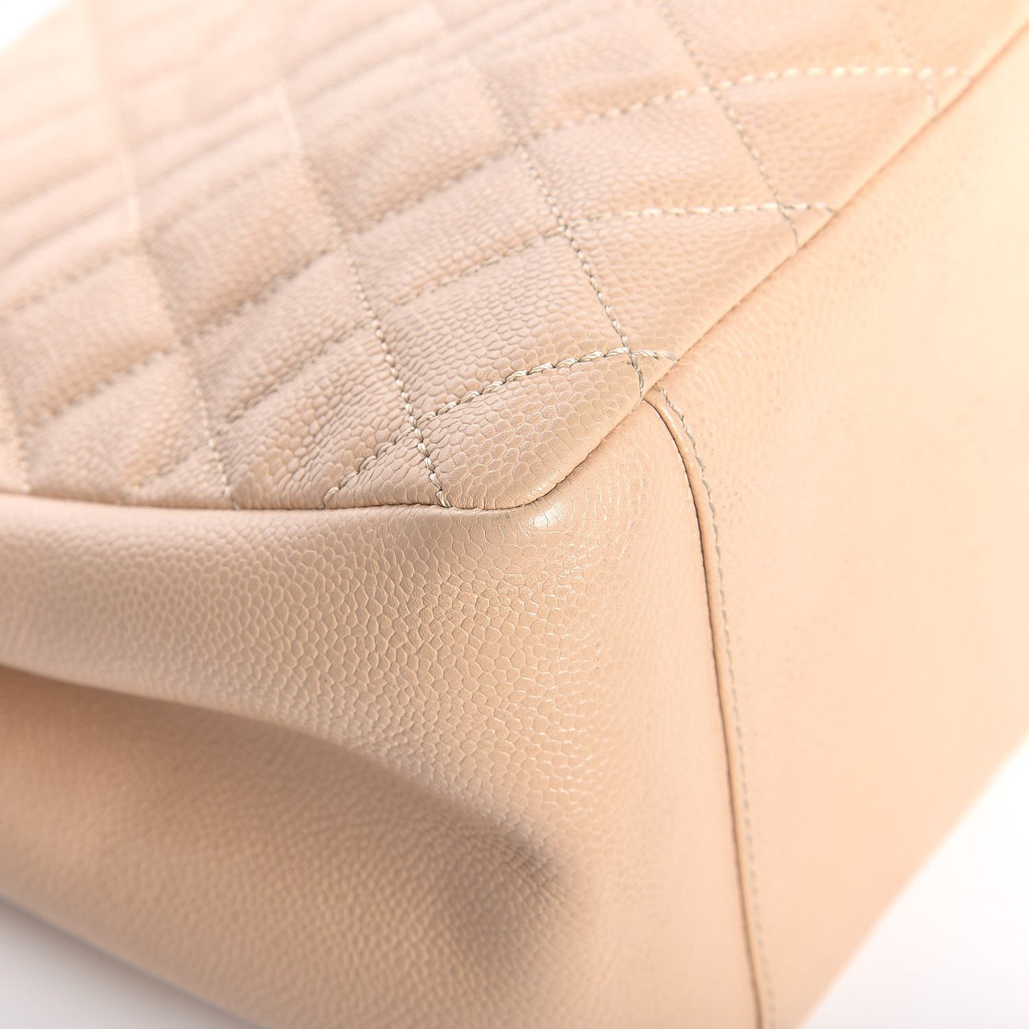 Caviar Quilted Grand Shopping Tote GST Beige Clair