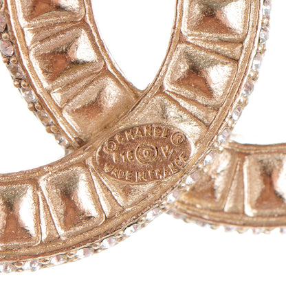 Chanel Baguette Crystal CC Brooch Light Gold 4 of 5