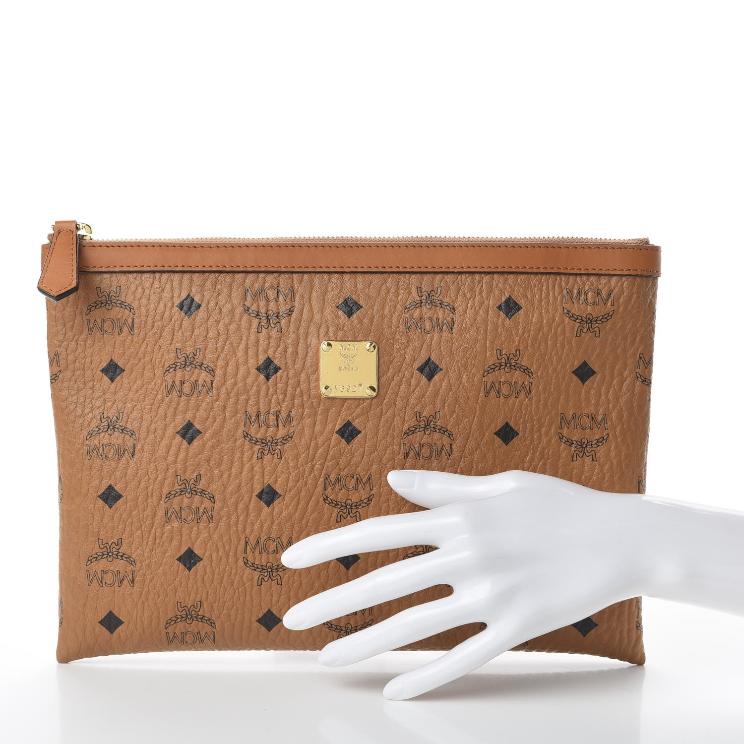 MCM Visetos Mini Pouch Cognac 2 of 9