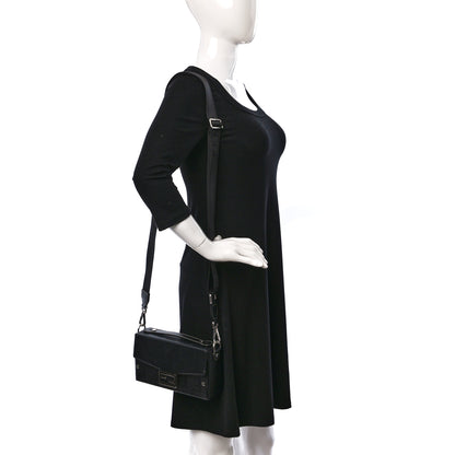 Fendi Vitello King FF Lines Embossed Baguette Soft Trunk Black 3 of 17