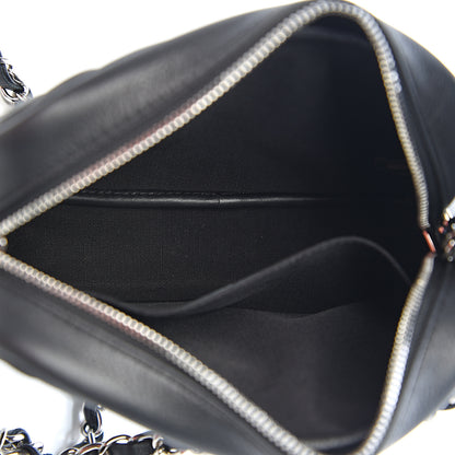 Chanel Calfskin Diagonal Chevron Quilted Tassel Camera Case Black 4 of 9