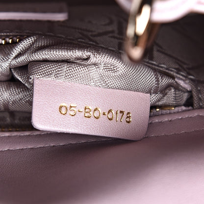 Christian Dior Metallic Lambskin Cannage Mini Lady Dior Lotus 7 of 10