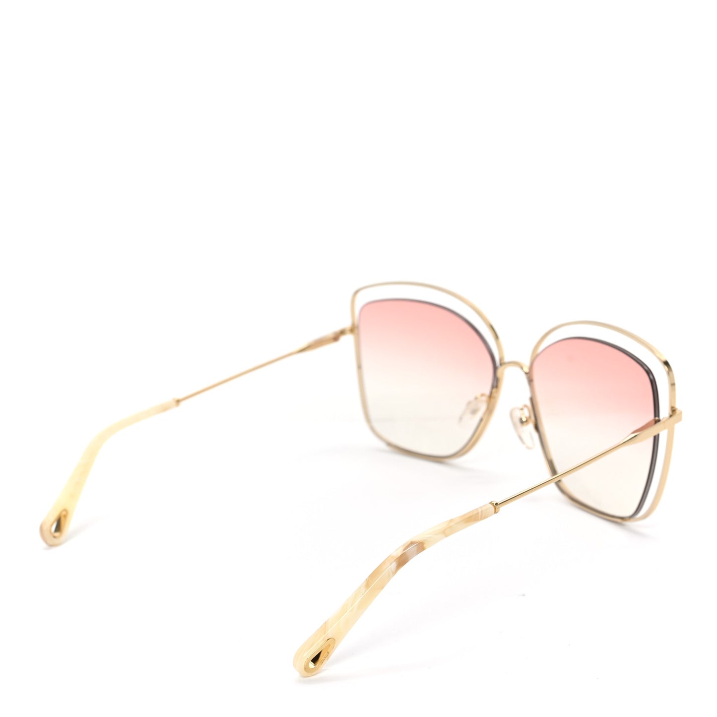 Poppy Cutout Square Sunglasses CE133S Gold Pink